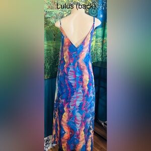 Lulu's Vibrant Watercolor Maxi Dress
